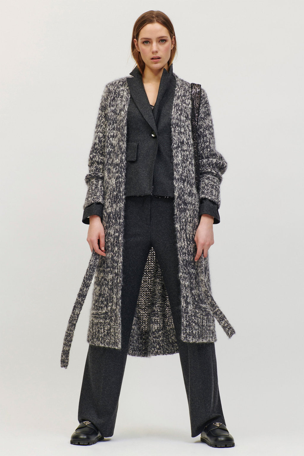 LUISA CERANO OUTLET SALE knitted coat in mouliné look ARCHIVIST