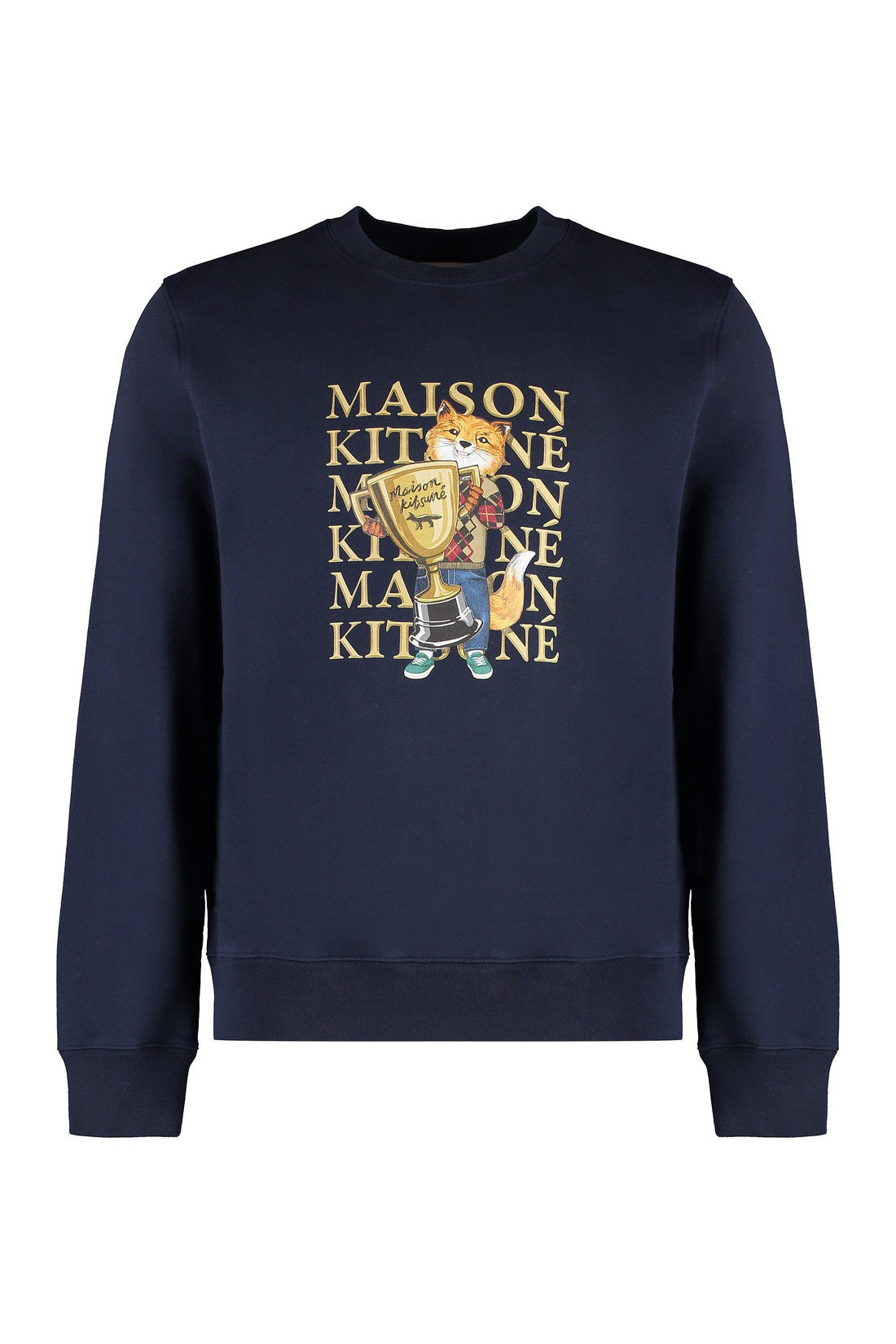 Maison Kitsuné-OUTLET-SALE-Printed cotton sweatshirt-ARCHIVIST